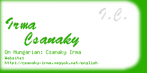 irma csanaky business card